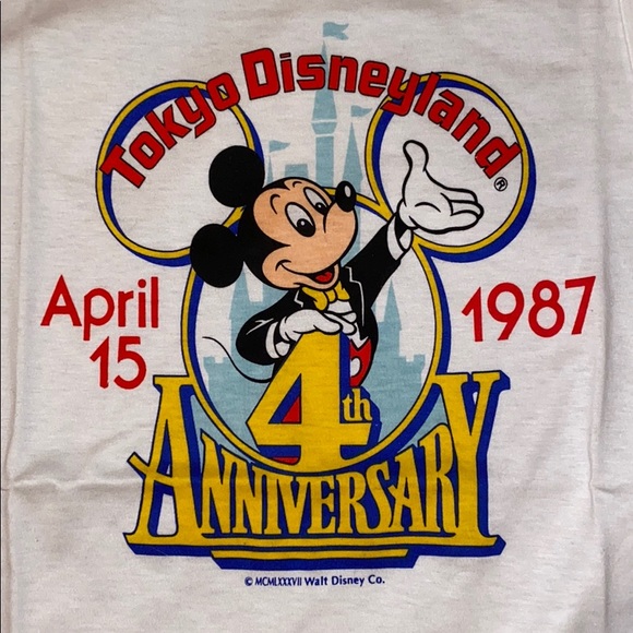 VTG Dead stock 1987 Tokyo Disneyland T-shirt. S - Picture 1 of 13